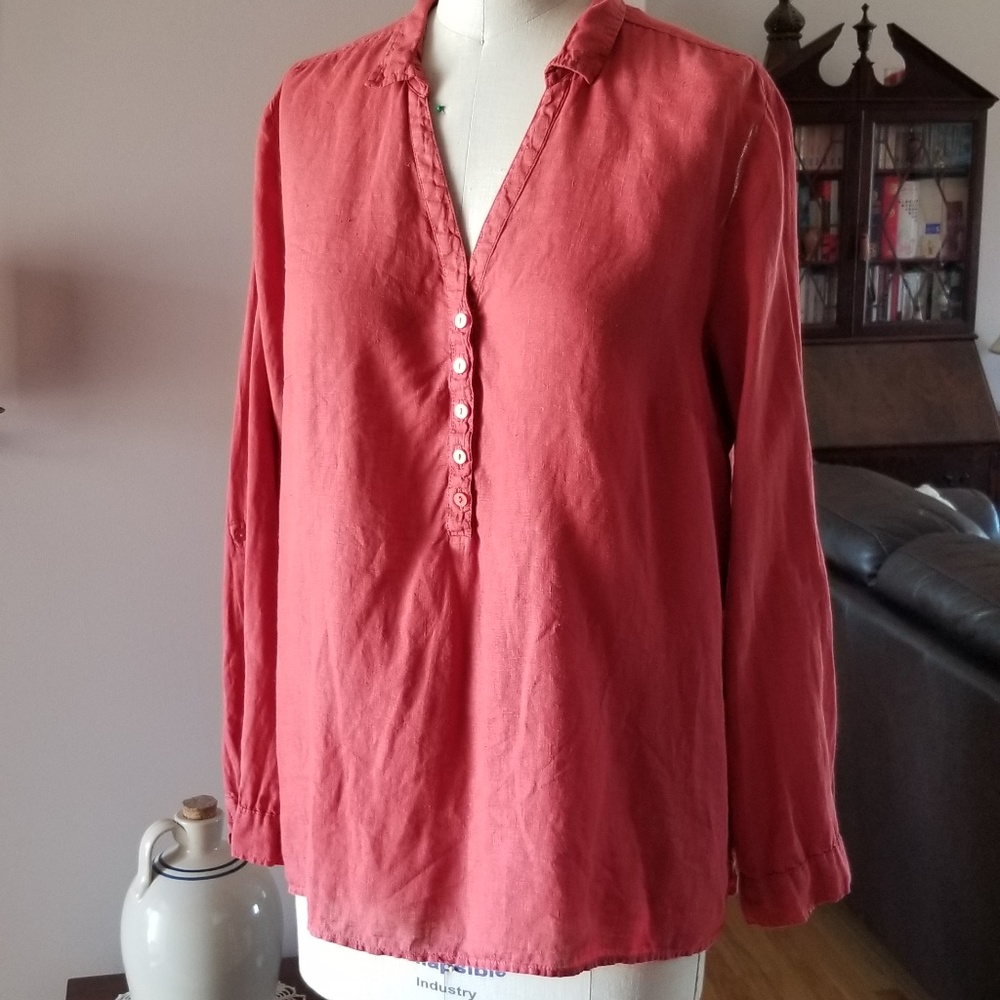 Long Sleeve Linen Blouse